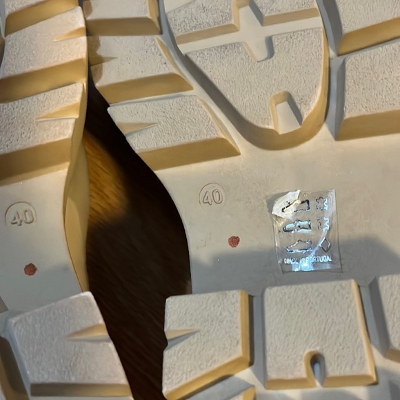 New Free People Emma Natural Leather ruched Platform Combat Boots size 40 or 10 - Picture 10 of 16